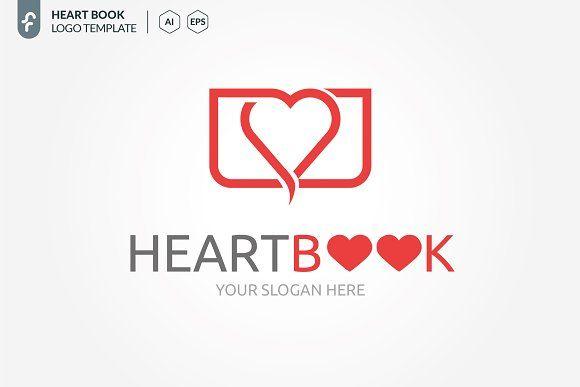 Modern Book Logo - Heart Book Logo ~ Logo Templates ~ Creative Market