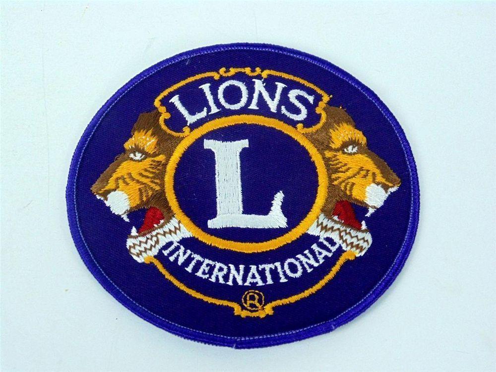 Yellow and Purple Lion Logo - Lions Club International patch 5 1/2 