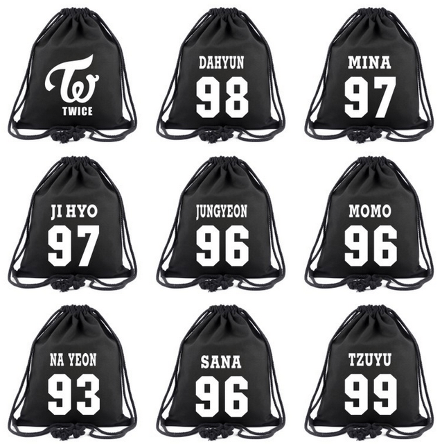 Twice Kpop Logo - New kpop Twice JUNGYEON MOMO TZUYU NAYEON Same Backpack drawstring ...