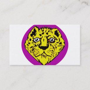 Yellow and Purple Lion Logo - Purple Lion Business Cards