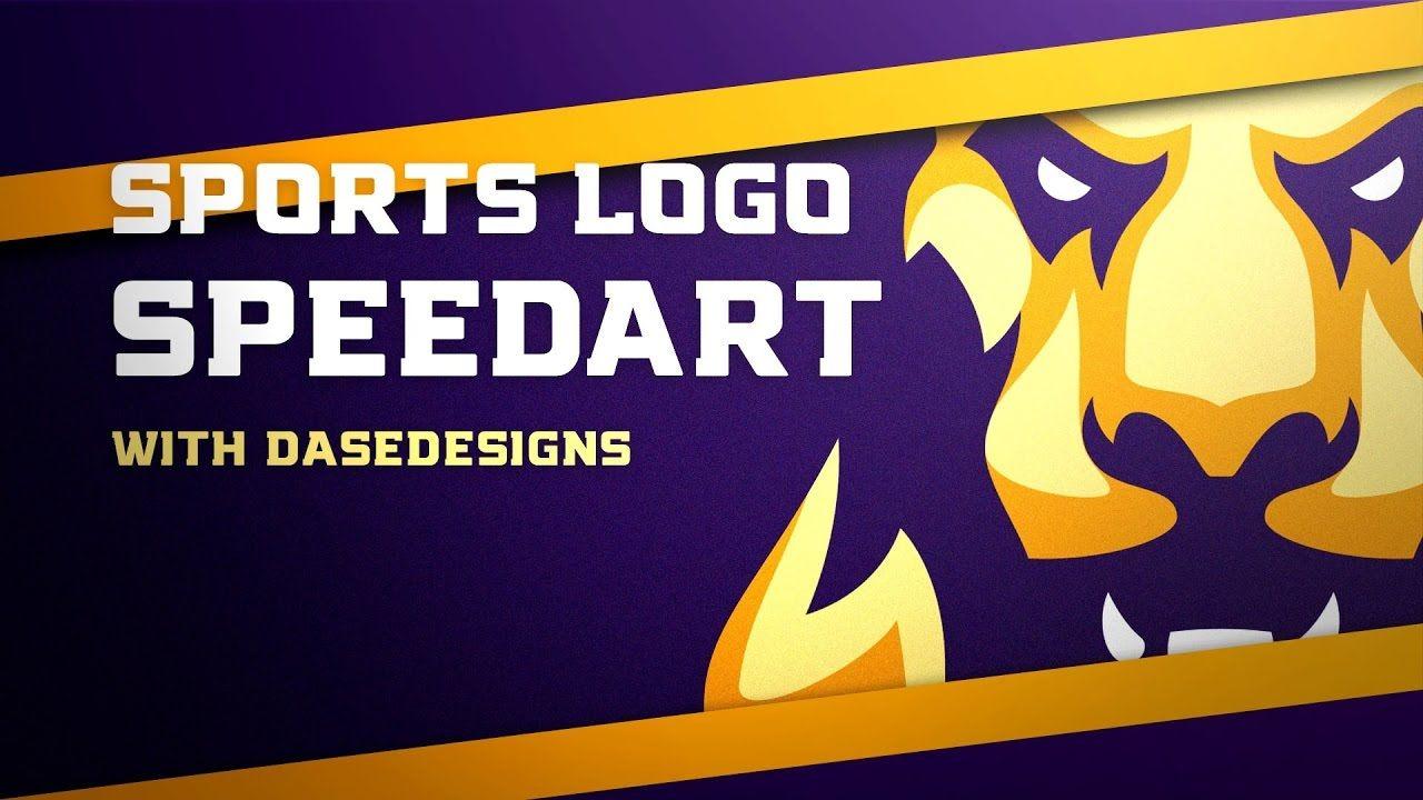 Yellow and Purple Lion Logo - Golden Lion. Mascot Logo. Illustrator Speed Art