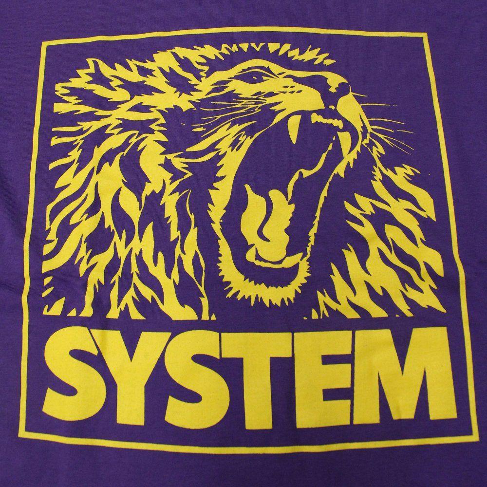 Yellow and Purple Lion Logo - PURPLE LOGO TEES / System Music