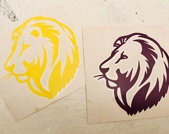 Yellow and Purple Lion Logo - Purple lion mascot | Etsy