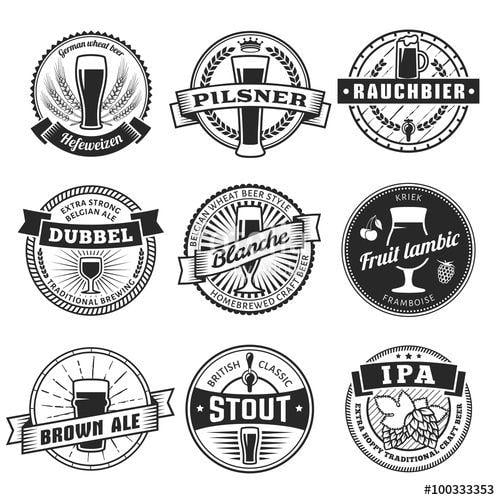 IPA Beer Logo - Craft beer labels. Traditional german, belgian and british beer ...