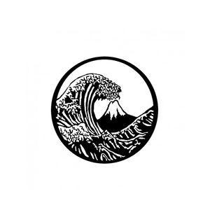 Japanese Wave Black and White Logo - Hokusai Japanese Wave Symbol Decal Sticker for Macbook Laptop Car ...