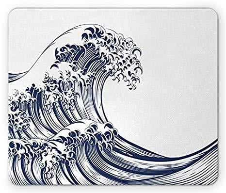 Japanese Wave Black and White Logo - Amazon.com : Japanese Wave Mouse Pad Oriental Vintage Great Wave ...