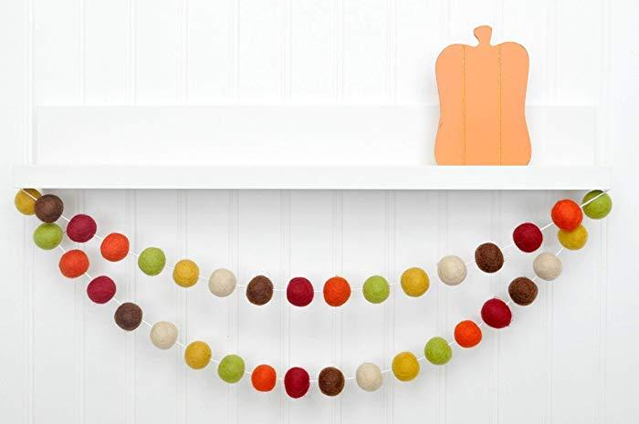 Yellow Ball Red Banner with Logo - Amazon.com: Red Orange Yellow Green Brown Felt Ball Garland, Pom Pom ...