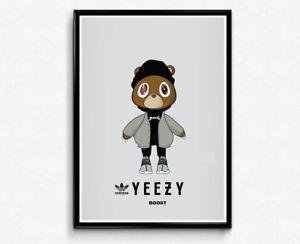 Yeezy Bear Logo - Boost Ye Bear Poster, Hypebeast Posters, Kanye West Sneaker Poster ...