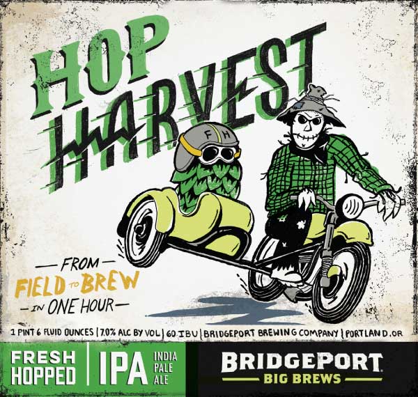 IPA Beer Logo - BridgePort Brewing Company Hop Harvest Fresh Hopped IPA