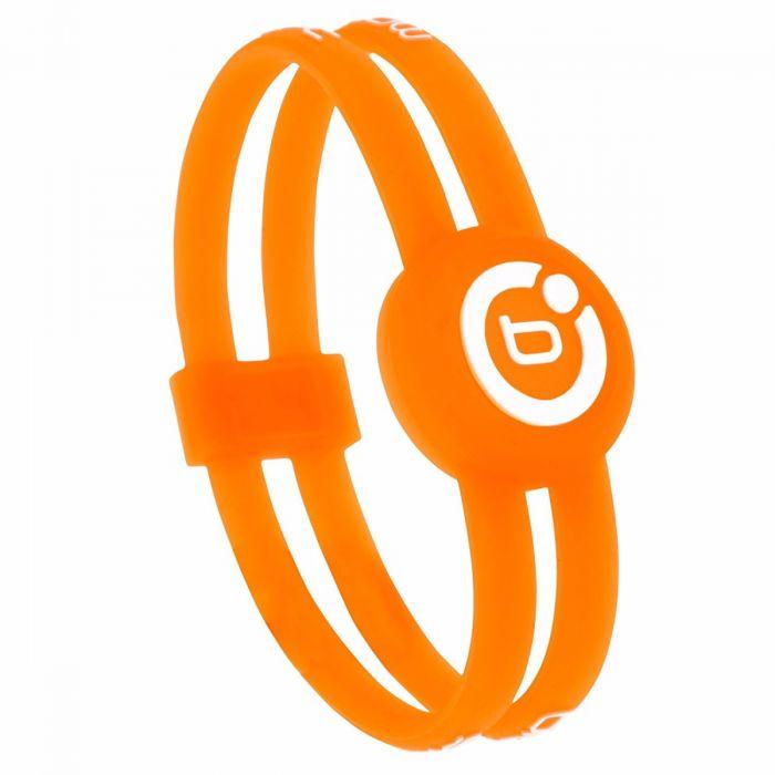 Orange Circle with White M Logo - Bioflow Sport Twin Bracelet (M). Pro Rider Leisure
