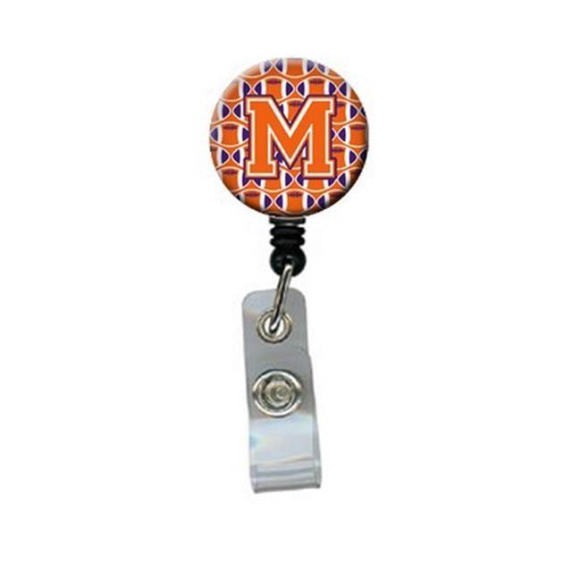 Orange Circle with White M Logo - Carolines Treasures CJ1072-MBR Letter M Football Orange, White ...