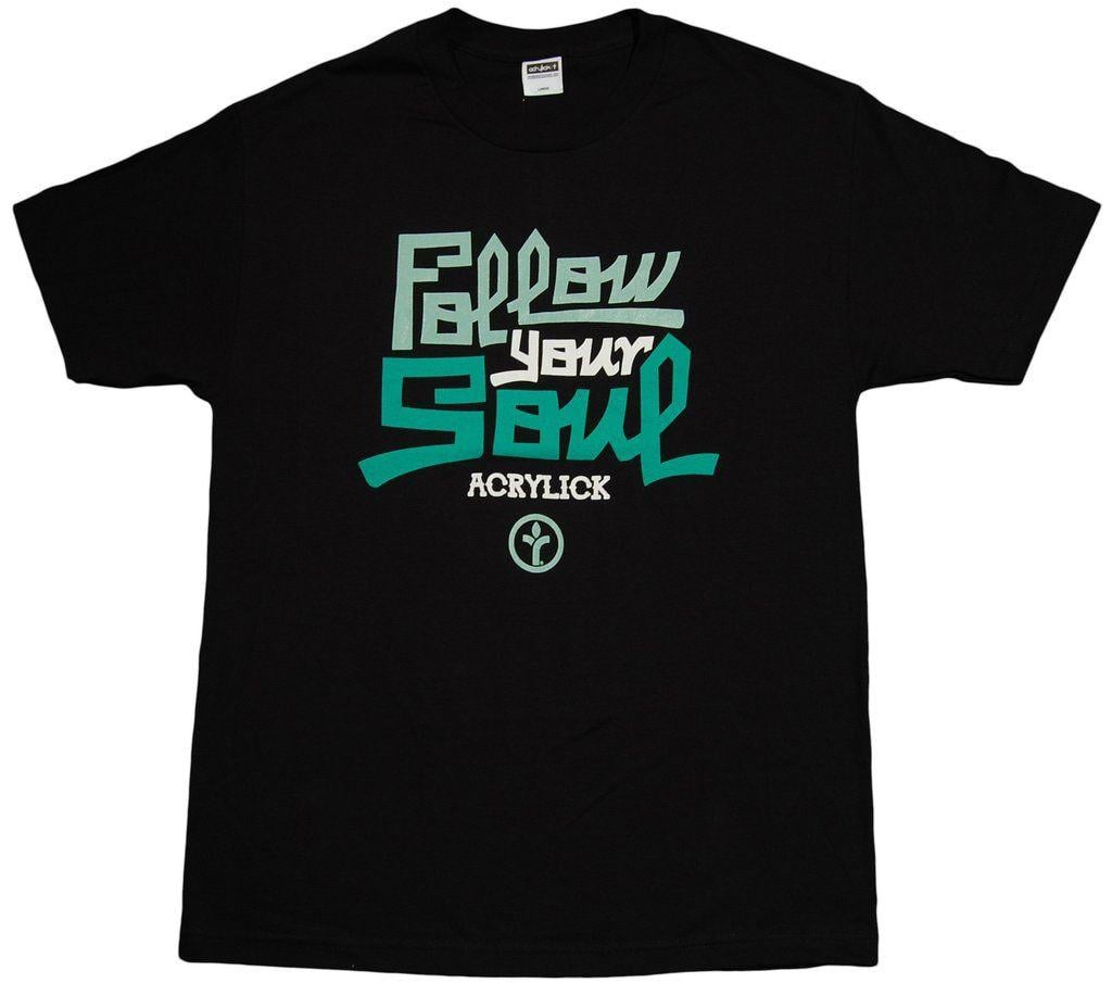 Acrylick Clothing Logo - Acrylick - Follow Your Soul - Black T-Shirt