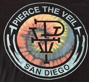 Pierce The Veil Logo - PIERCE THE VEIL SAN DIEGO TIE DYE LOGO BLACK T SHIRT MENS MEDIUM EUC ...