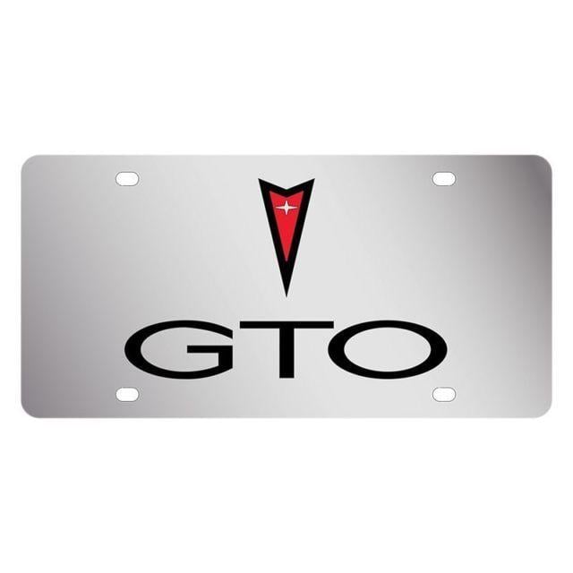GTO Logo - EuroSport Daytona GM Polished License Plate W Black GTO Logo