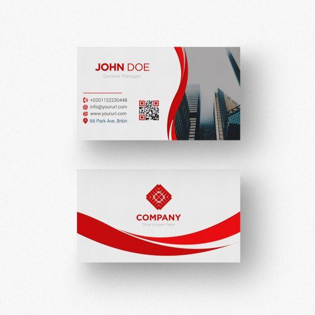Red and White Company Logo - Red and white business card PSD file