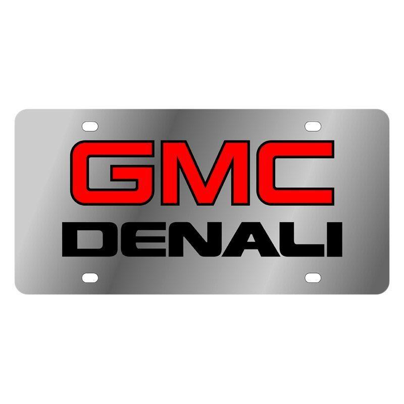 GMC Denali Logo - Eurosport Daytona® 1605-1 - GM Polished License Plate with Black GMC ...