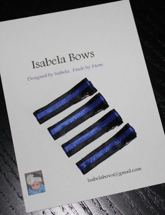 Little Blue Lines Logo - Thin Blue Line kid toddler baby hair clips by IsabelaBows on Etsy ...