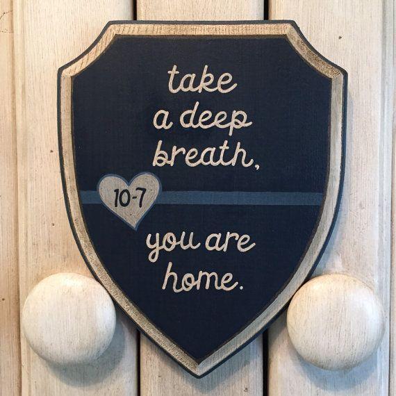 Little Blue Lines Logo - Thin Blue Line Home 10 7 5x7 Shield Wood By EllieDeeDesigns. Just
