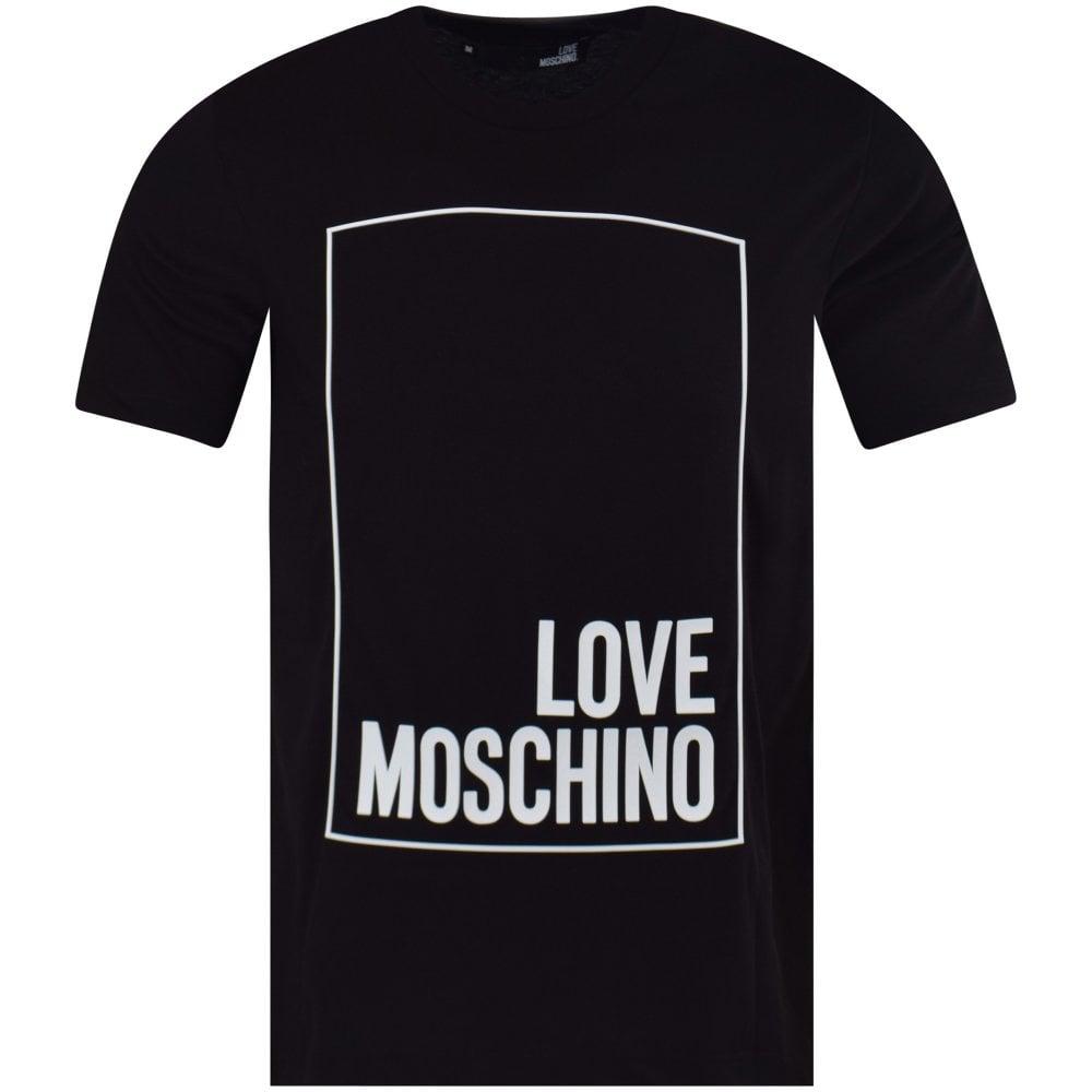 Black Box Logo - LOVE MOSCHINO Black Box Logo T-Shirt - Men from Brother2Brother UK