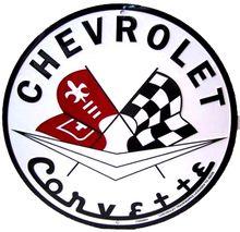 Corvette Old Logo - Corvette C3 Logo Classic Round Sign - Crusin The Past