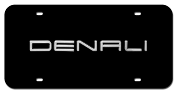 GMC Denali Logo - DENALI CHROME NAME 3D BLACK LICENSE PLATE [D029ACK] - 50.00 : Custom ...
