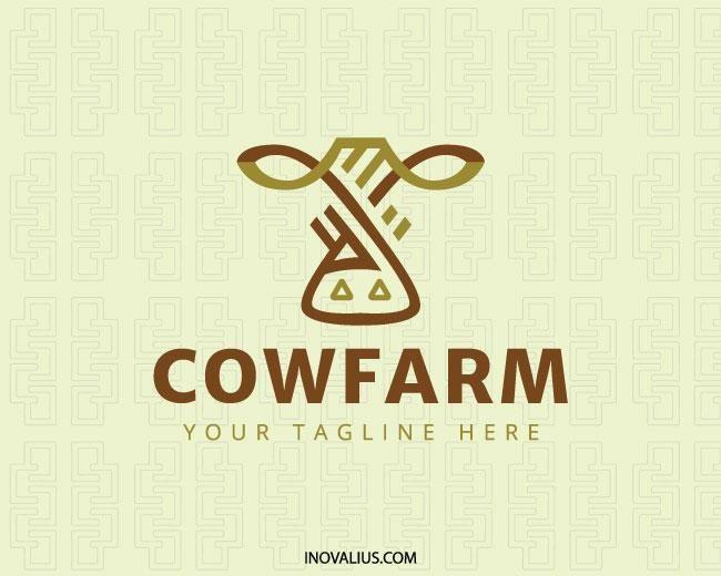 Brown and Green Logo - Cow Farm Logo | Inovalius