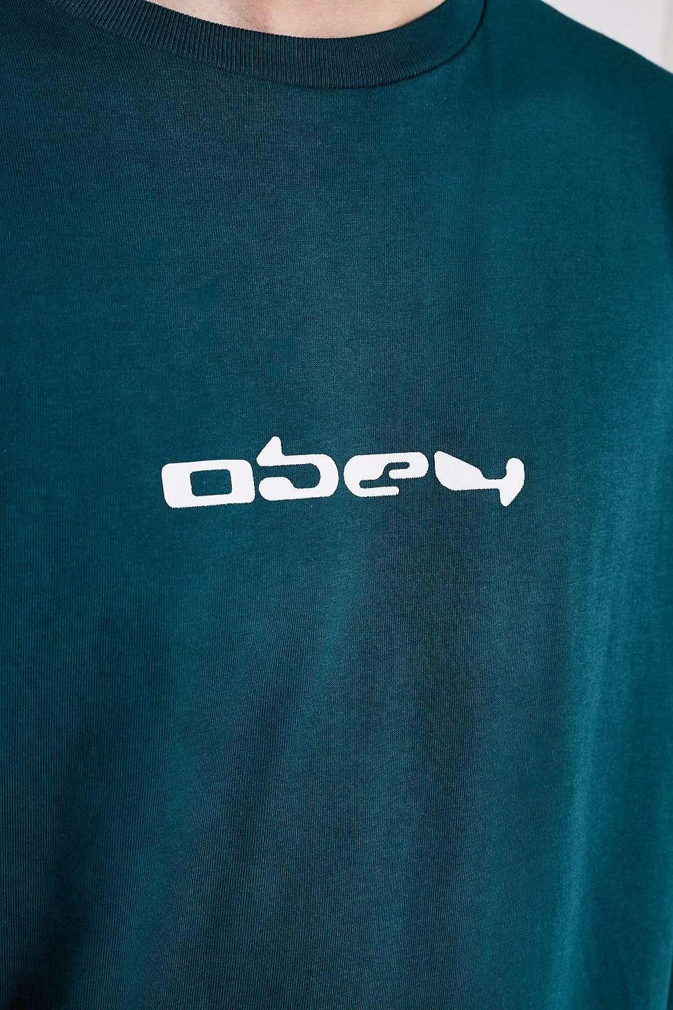 Green Computer Logo - Obey Computer Logo Long-sleeve T-shirt - Mens S in Green for Men - Lyst