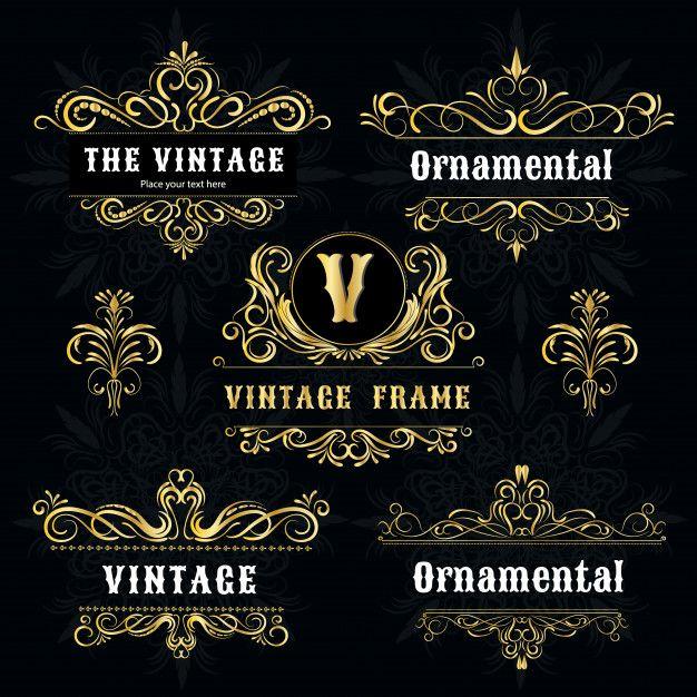 Decorative Logo - Vintage logo templates gold decorative frame. Vector | Premium Download