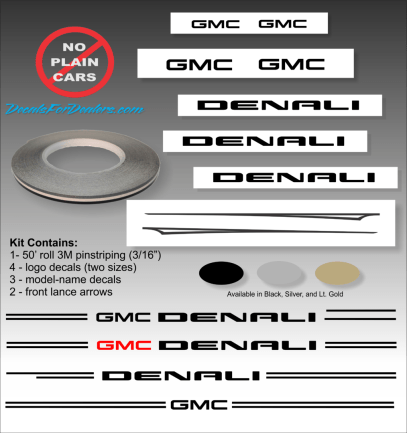 GMC Denali Logo - Violassi Striping Company DENALI logo emblem decal pin stripe kit