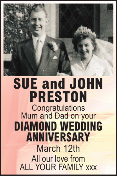 Sue and Diamond Clothing Logo - Sue : Diamond anniversary, Newbury Weekly News
