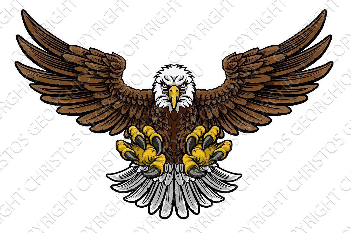Flying American Eagle Logo - Bald American Eagle Mascot eagle bald vector mascot swooping
