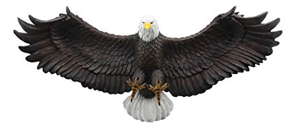 Flying American Eagle Logo - Amazon.com: Ebros Freedom Reigns Large Flying Bald Eagle Wall Decor ...