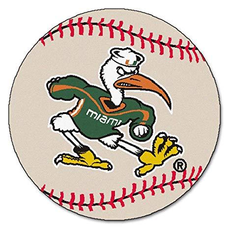 Hurricanes Baseball Logo - Amazon.com: NCAA University of Miami Hurricanes Baseball Shaped Mat ...