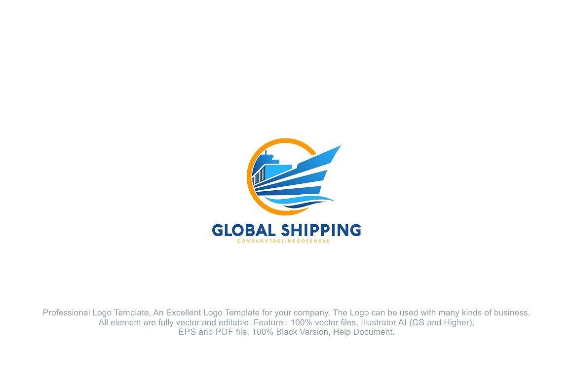 Shipping Company Logo - Global Shipping Logo Template Logo Templates Creative Market