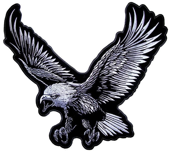 Flying American Eagle Logo - Amazon.com: Leather Supreme Silver Flying American Bald Eagle ...