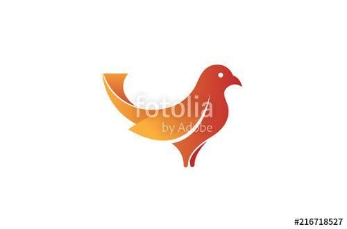Orange Bird Logo - Creative Sitting Orange Bird Logo Design Illustration Stock image