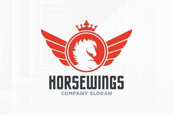 Wings Logo - Horse Wings Logo Template ~ Logo Templates ~ Creative Market