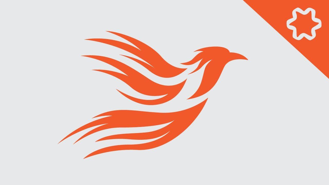 Orange Flying Bird Logo - Logo Design illustrator / Animal Logo Design / How to Make Flying ...