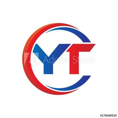 YT Logo - yt logo vector modern initial swoosh circle blue and red this