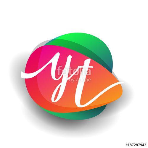 YT Logo - Letter YT logo with colorful splash background, letter combination ...