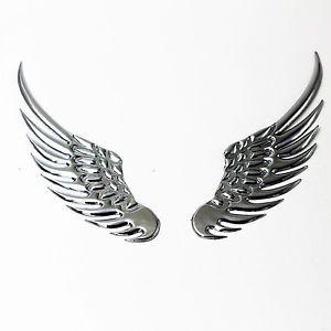 Angel Wings Logo - 2 Pcs Car Trunk Emblem Silver Solid Metal Angel Wings Logo Marker ...
