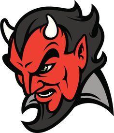 Devil Sports Logo - Running Devil Mascot vector art illustration. SportsLogos