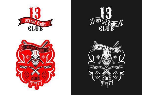 Fight Club Logo - Street fight club 13 emblem. ~ Graphic Objects ~ Creative Market
