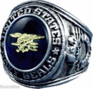 Trident Military Logo - NAVY SILVER SEALS SEAL TEAM TRIDENT MILITARY RING SIZES 7 8 9 10 11 ...