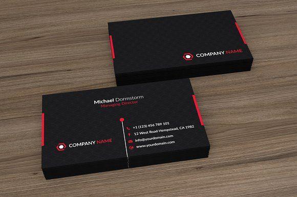 Red Brand Name Logo - Black Red Corporate Business Card ~ Business Card Templates ...