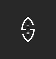 American Football Logo - Football ball logo S letter creative idea rugby vector. Rugby Logos