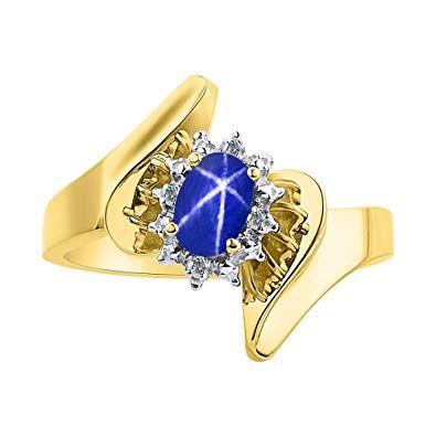 Yellow and Silver Diamond Logo - Diamond & Blue Star Sapphire Ring Set In Yellow Gold Plated Silver ...