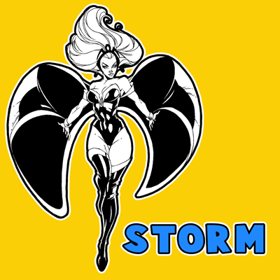 All the X-Men Superhero Logo - How to Draw Storm from Marvel's Xmen Comics in Easy Steps Tutorial ...