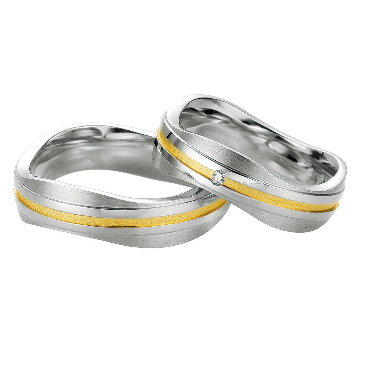 Yellow and Silver Diamond Logo - Breuning Men Sterling Silver, Diamond, Yellow Gold Curved Wedding ...