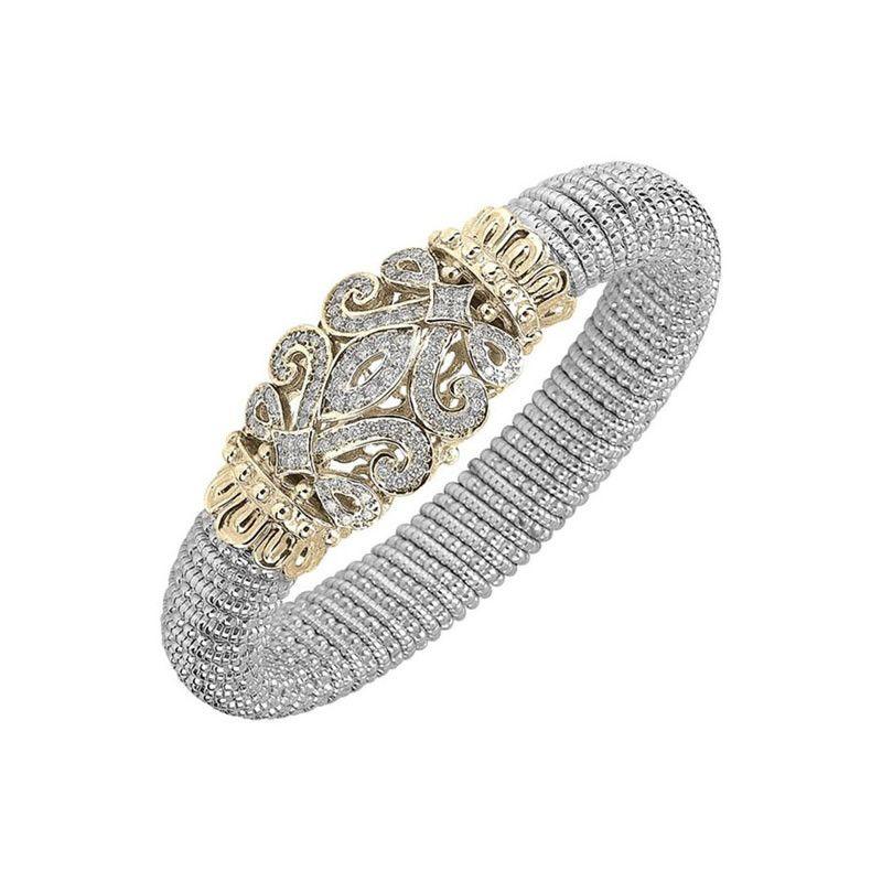 Yellow and Silver Diamond Logo - Alwand Vahan 14k Yellow Gold & Sterling Silver Diamond Bracelet